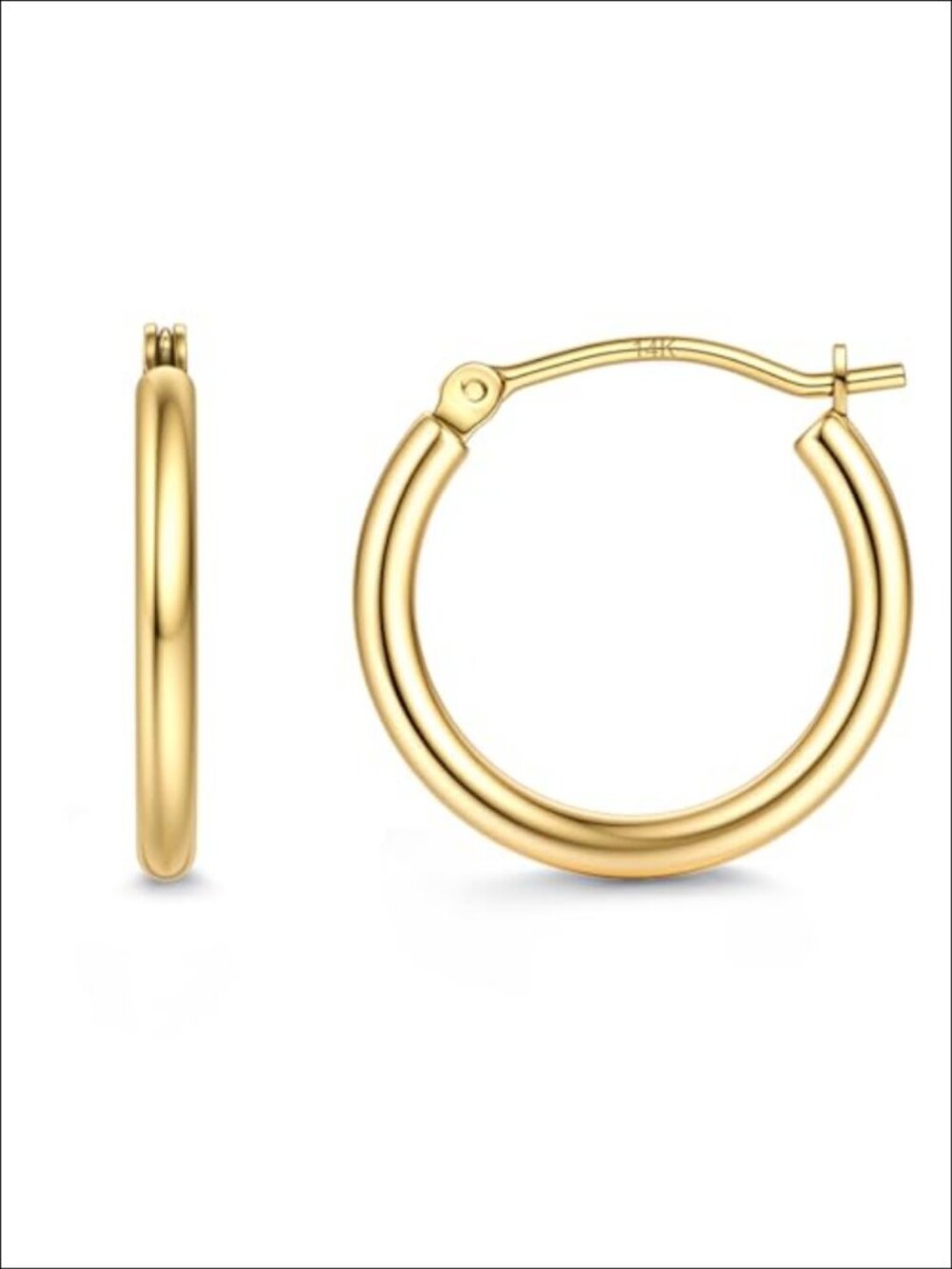 14K Gold Filled Hoop Earrings Hypoallergenic Latch Back for Sensitive Ears Women